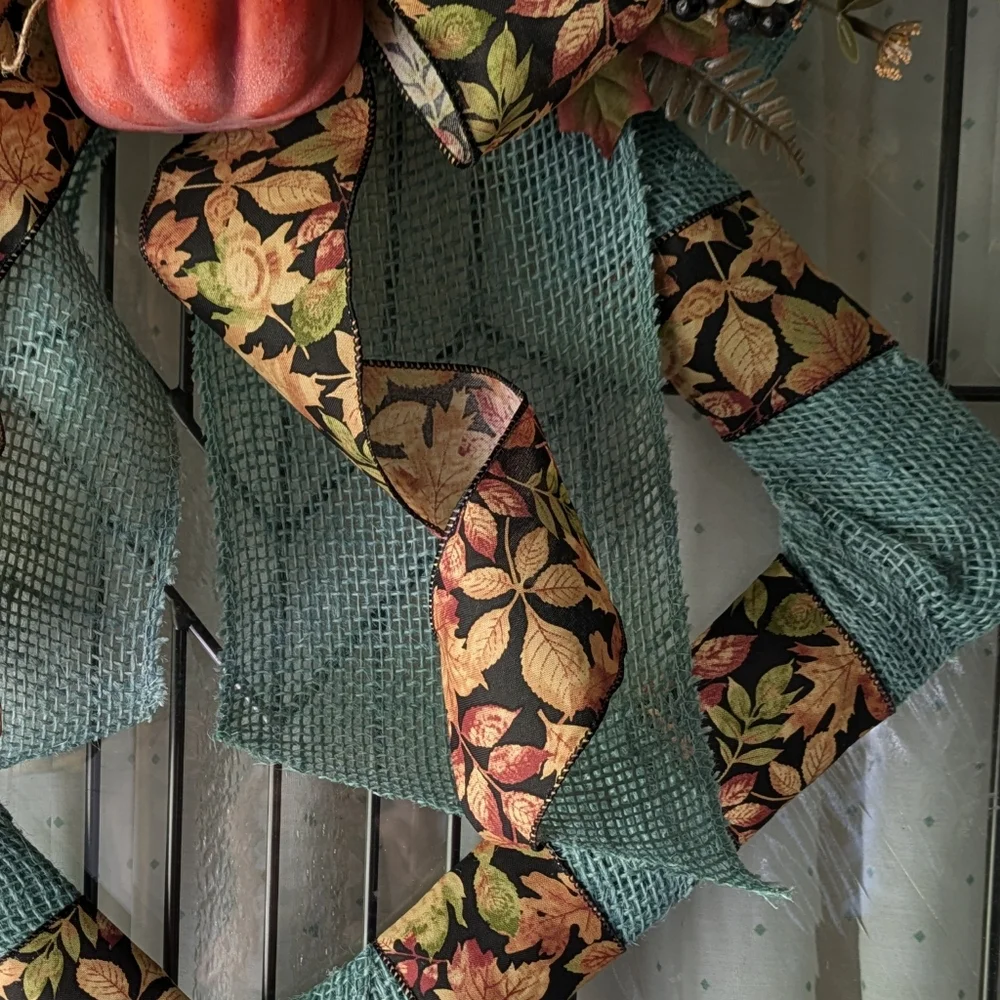 Beautiful Burlap Square Autumn Wreath - Picture 14 of 14